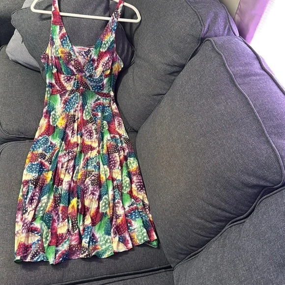 Jams World Knee Length Dress RN 40179 SHASTA Feather Print Size M - Picture 6 of 12